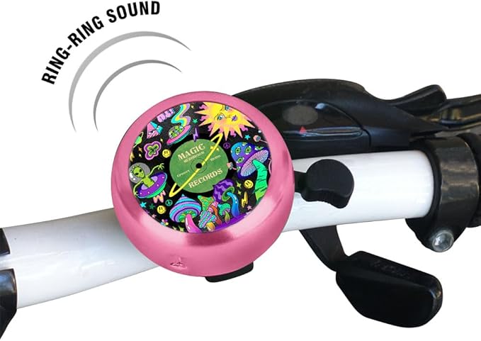 WIRESTER Pink Aluminum Round Bike Bell, Classic Ring Bicycle Bell, Bike Accessories Bell Ring for Adults Kids Girls Boys