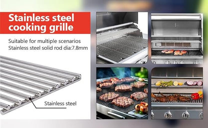 J&HYBBQ Stainless Steel Grill Grate 19 1/4 x 7.5 Inch, 7.8 mm Rod BBQ Grill Grate Compatible with Bull Angus, Brahma, Outlaw, Steer Premium, Lonestar Select, 7 Burner Premium, Lion Premium