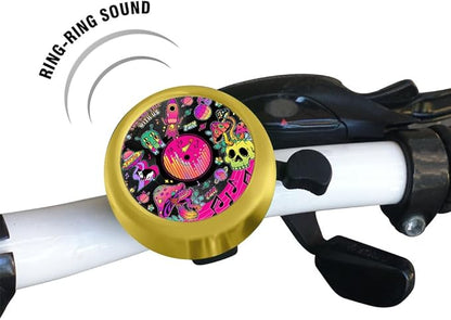 WIRESTER Gold Aluminum Round Bike Bell, Classic Ring Bicycle Bell, Bike Accessories Bell Ring for Adults Kids Girls Boys