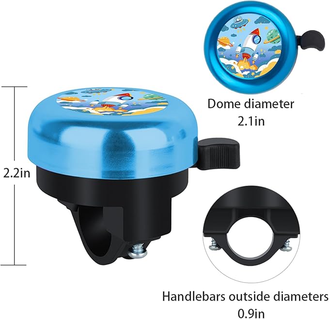 MZELQ Bicycle Bell Cute Clear Sound Adjustable Size Aluminum Bike Accessories Bell Ring for Girls Women Kids Adults