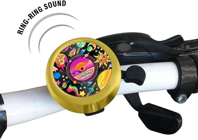 WIRESTER Gold Aluminum Round Bike Bell, Classic Ring Bicycle Bell, Bike Accessories Bell Ring for Adults Kids Girls Boys