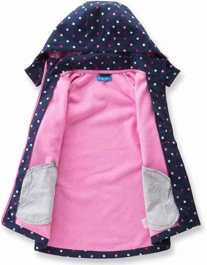 MGEOY Boys Girls Rain Jackets Lightweight Waterproof Hooded Raincoats Windbreakers for Kids 4-14Y