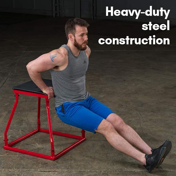 Body-Solid Tools Steel Frame Plyo Box - Ideal for Plyometric Jump Box Workouts, Step Up Exercises - Essential Equipment for Home Gym