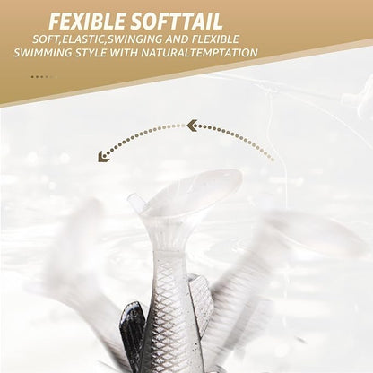 Inmorven Soft Fishing Lures Shad Minnow Swimbaits, Pre-Rigged Jig Head Paddle Tail Swimbaits for Freshwater and Saltwater, Jigs Fishing Bait for Bass Crappie Trout Walleye, Fishing Gifts for Men