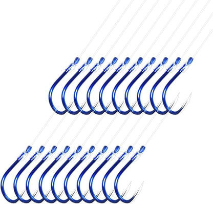 AMHDV Tiny Fishing Hooks with Line, Small Fishing Hook and Leader (Pack of 20)