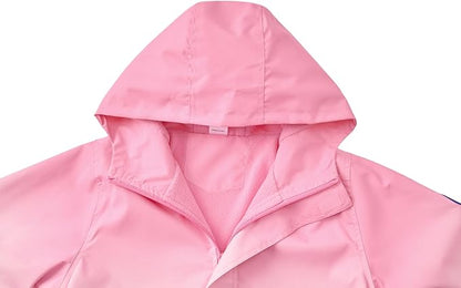 MGEOY Boys Girls Rain Jackets Lightweight Waterproof Hooded Raincoats Windbreakers for Kids 4-14Y