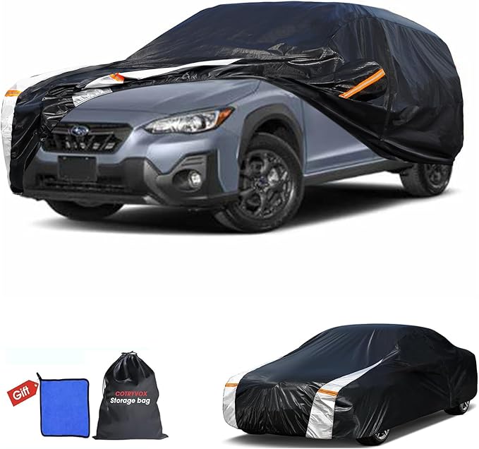 Subaru CrossTrek Car Cover 100% Waterproof All Weather, Gift with Towel, 10 Layers SUV Car Cover Custom Fit 2013-2026 CrossTrek, Outdoor Covers Rain Sun UV Protection with Door Zipper.