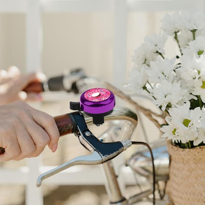 WIRESTER Cute Aluminum Round Bike Bell, Classic Ring Bicycle Bell, Bike Accessories Bell Ring for Adults Kids Girls Boys (Black, Red, Blue, Purple)