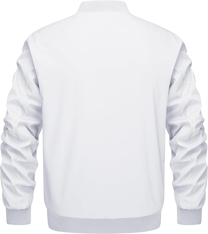 KEFITEVD Men's Jacket Casual Windproof Bomber Jackets Full Zip Windbreaker Warm Winter Padded Coats