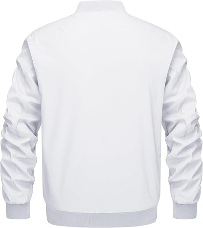 KEFITEVD Men's Jacket Casual Windproof Bomber Jackets Full Zip Windbreaker Warm Winter Padded Coats