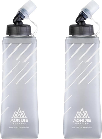 Azarxis TPU Soft Flask Collapsible Water Bottles BPA-Free 250ml 350ml 500ml 600ml for Hydration Vest Pack Running Hiking Cycling Climbing