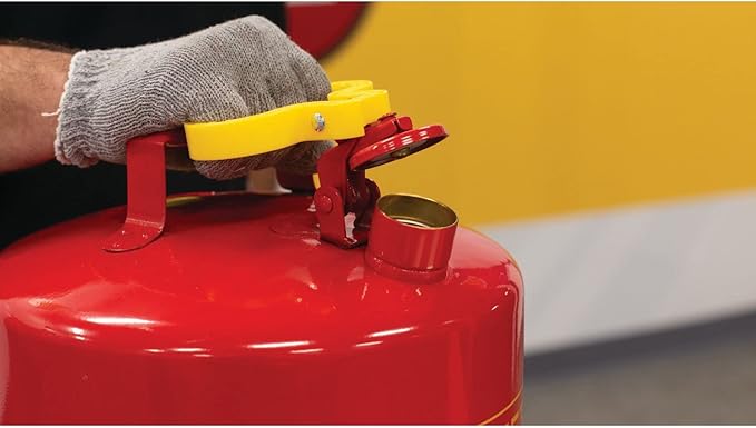 Eagle 1 Gallon Type I Green Safety Gas Can for Oil and Other Combustibles with Flame Arrester and Self-Closing Lid, Made in the USA, Galvanized Steel Flammable Storage Can, UI10SG