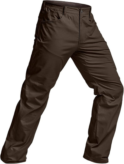 CQR Men's Flex Stretch Tactical Pants, Water Resistant Ripstop Cargo Pants, Lightweight EDC Outdoor Work Hiking Pants