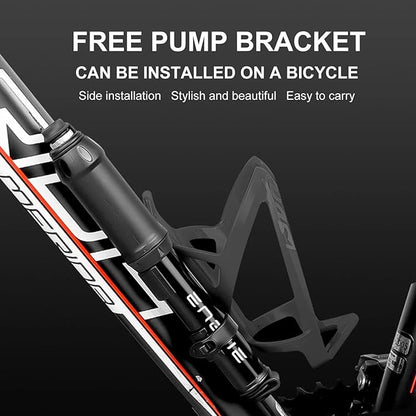 ENGWE 100PSI Bike Pump, Portable Bicycle Pump with Dual Presta & Schrader Valves, Ball Needle, Frame Holder for Mountain Road EBike Tires, Sports Balls