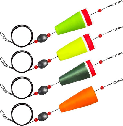 Fishing Bobbers Floats Set Weighted Fishing Bobbers for Fishing, Foam Snap on Float Weighted Bobbers Push Button Spring Fishing Floats Fishing Bobbers Assortment for Catfish