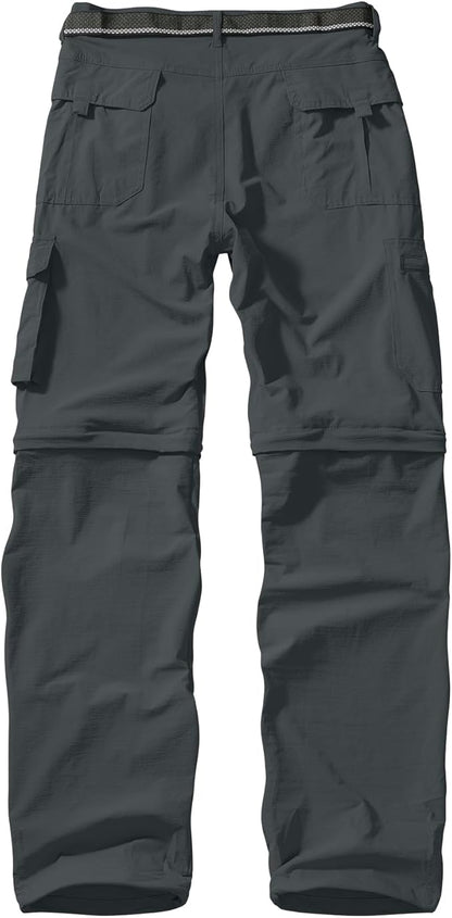 Mens Hiking Pants Convertible Quick Dry Zip Off Fishing Travel Safari Pants