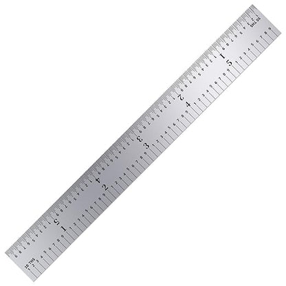 PEC Tools 6" Machinist Metal Ruler(3 Pack), 1/25" Thick X 3/4" Wide,Satin Chrome, High Carbon Steel Ruler Scale with Markings 1/32", 1/64", 1/10", 1/50" Made in USA