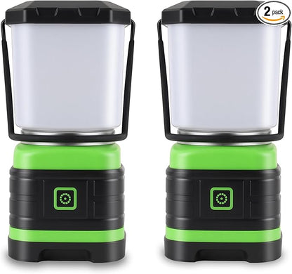 Lichamp LED Camping Lantern, Battery Powered LED Lights Camping Essentials, Portable Lanterns Flishlights for Emergency, Hurricanes, Outdoor Hiking, Power Outages, Survival Gear and Home Use, 2 Pack