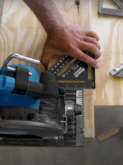 Mecurate 7 Inch Heavy-Duty Aluminum Alloy Triangle Rafter Square, Durable Carpenter's Layout Tool with Easy-to-Read Scales for Angle Measurement, Marking & Cutting Guide