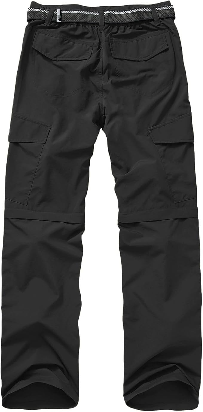 Mens Hiking Pants Quick Dry Lightweight Fishing Convertible Zip Off Safari Trousers