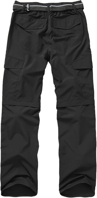 Mens Hiking Pants Quick Dry Lightweight Fishing Convertible Zip Off Safari Trousers