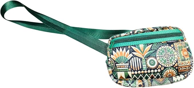 Yewande&co Neoprene Fanny Pack Belt Bag – Lightweight Waterproof Waist Bag with Adjustable Strap, 3 Zippered Pockets, Crossbody Belt Bag for Travel, African Design Crossbody Bags (Bush)
