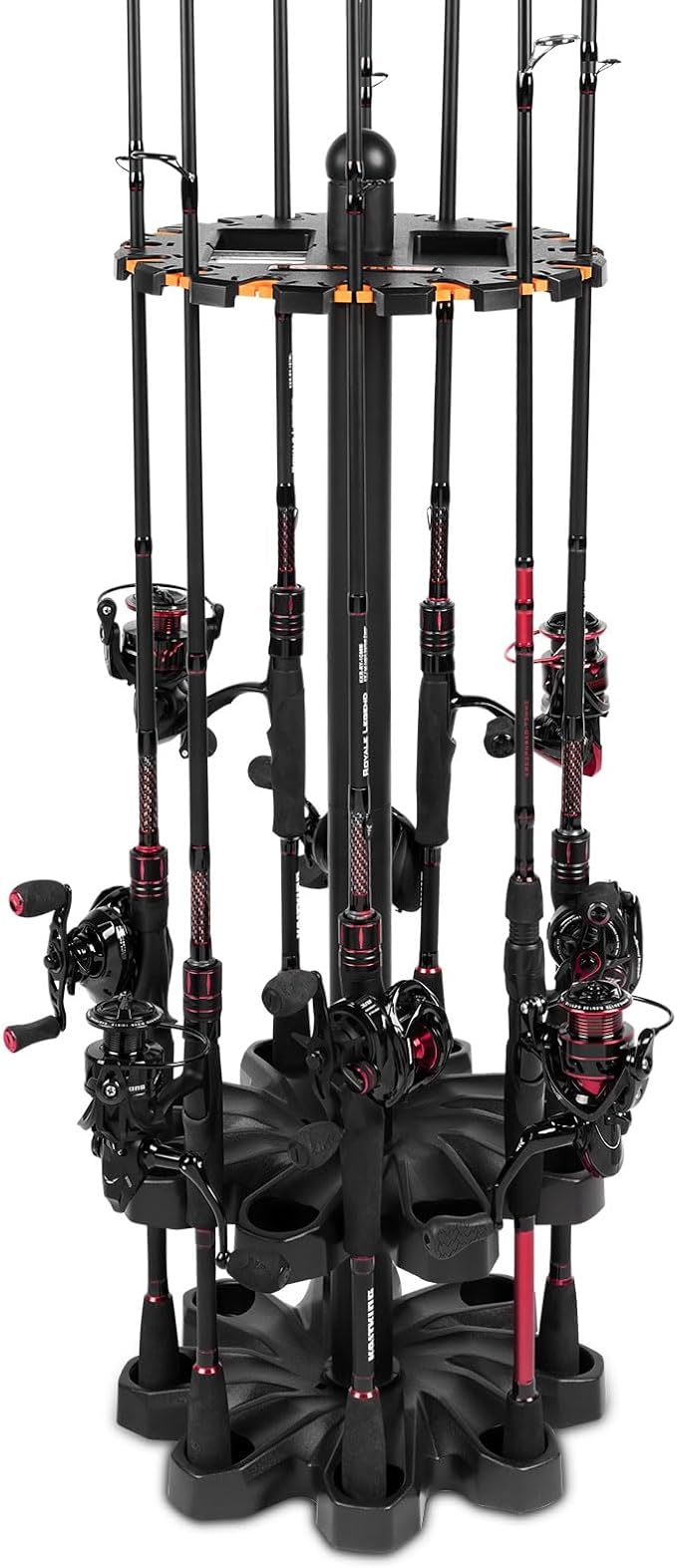 KastKing V16 Fishing Rod Rack - Fishing Pole Rack Holds Up to 16 Fishing Rods or Combos, Lightweight and Durable ABS Construction, Space-Saving Fishing Rod Holders for Garage