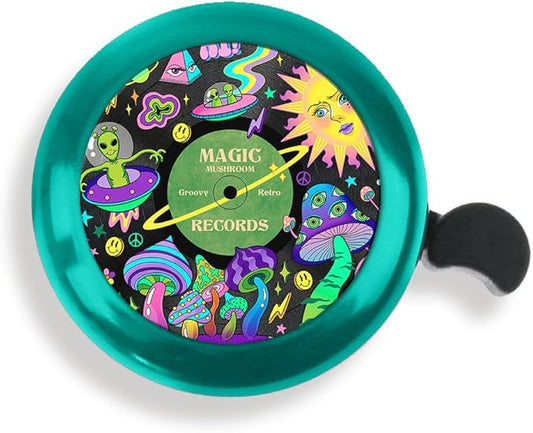 WIRESTER Green Aluminum Round Bike Bell, Classic Ring Bicycle Bell, Bike Accessories Bell Ring for Adults Kids Girls Boys