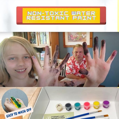 DIY Fishing Lure Kit - Kid-Friendly Fishing Gear for Customizing Lures, Includes Paint & Brushes, Perfect Arts and Crafts for Kids, Tackle Box Must-Have