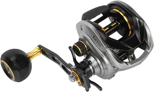 Baitcaster Reels,6.4:1 Gear Ratio with 33 Lb Max Drag, 8+1 Stainless Steel Bearing, Baitcasting Fishing Reels for Sea Bass and Mandarin Fish for Fresh Water or Salt Water