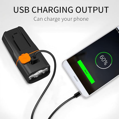 Bike Lights for Night Riding Gyhuego, Bright USB Rechargeable Front Bicycle Lights with Power Bank Function Easy to Install for Men Women Kids Road Mountain Safety Night Cycling