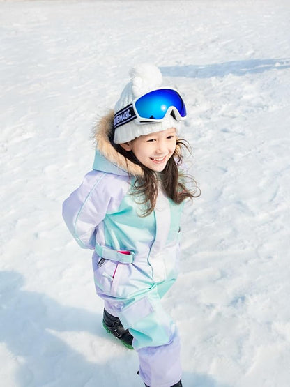 Kids Girls Boys Waterproof Colorful One Piece Snowsuits Coveralls Ski Suits Jackets Winter Jumpsuits