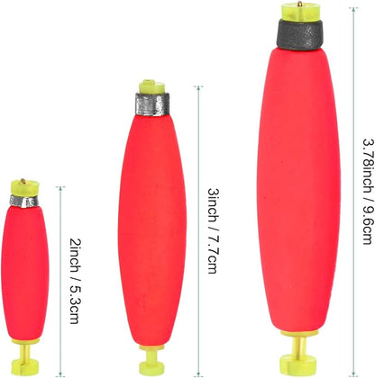 Fishing Bobbers Floats, EVA Foam Weighted Bobbers for Crappie/Bluegill/Trout Bass/Catfish, Clip-on Floats Slip Corks