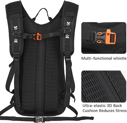 LARIPOP Hydration Backpack, 18L Hiking Backpack with 2L Water Bladder, Lightweight Water Pack for Cycling, Hiking, Biking