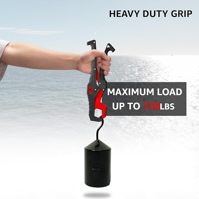 Fish Lip Grabber Fish Lip Gripper 9" Fishing Tool Mouth Spreader Grip Hook Remover Gripper Hook Remover Fishing Gear Comes with Lanyard