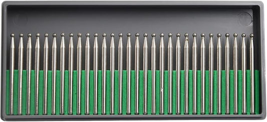 30Pcs 3mm Ball,3mm Shaft,Diamond Stone Abrasive Burs Burr Grit Bits for Rotary Tool Grinding Head Jewelry Lapidary Woodworking (Ball 3mm)