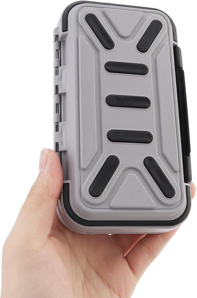 OriGlam Fishing Tackle Storage Box, Double Sided Waterproof 16 Compartments, Tackle Storage Organizer Box, Fishing Lure Box Storage Containers (Gray)