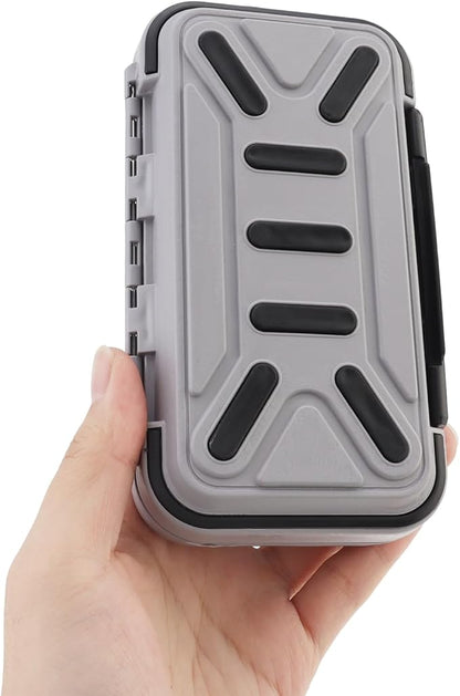 OriGlam Fishing Tackle Storage Box, Double Sided Waterproof 16 Compartments, Tackle Storage Organizer Box, Fishing Lure Box Storage Containers (Gray)