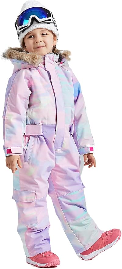 Kids Girls Boys Waterproof Colorful One Piece Snowsuits Coveralls Ski Suits Jackets Winter Jumpsuits