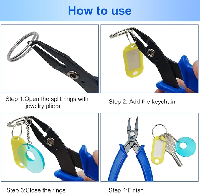 Jewelry Pliers and Split Jump Rings Kit lyfLux 500 PCS 6 mm Metal Split Jump Rings Double Loops with Jump Ring Opening Pliers for Jewelry Beading Repair Making Supplies