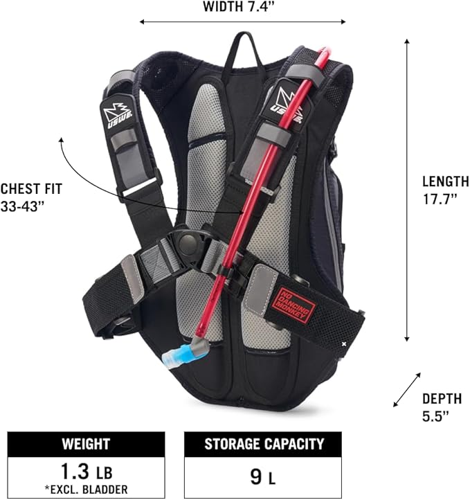 USWE Airborne Limited Race Edition with Water Bladder Included, Hydration Backpack for Men and Women, Ideal for MTB, Cycling, Mountain Biking