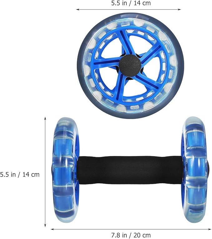 Twin-wheel Fitness Roller, Abdominal Strengthening Device for Men And Women, Blue, 7. 87 X 5. 51 X 5. 51 Inch