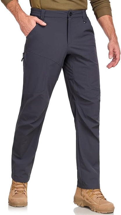 Mens Lightweight Cargo Hiking Patns Outdoor Quick Dry Work Tactical Pants with 6 Pockets Water Resistant Fishing Travel Pants