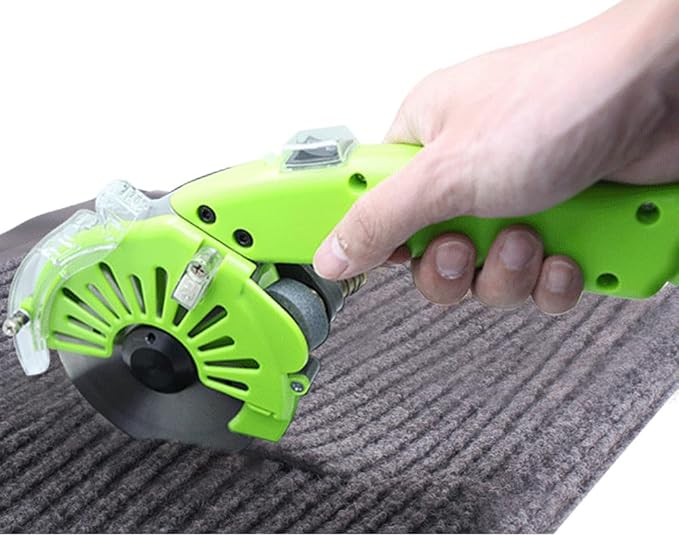 Fabric Rotary Cutter Electric Fabric Scissors, Round Blade Cutting Machine for Multilayer Fabric Leather Cloth Carpet, 5 Speed Adjustable, LED Light, 27mm / 1.1" Cutting Thickness