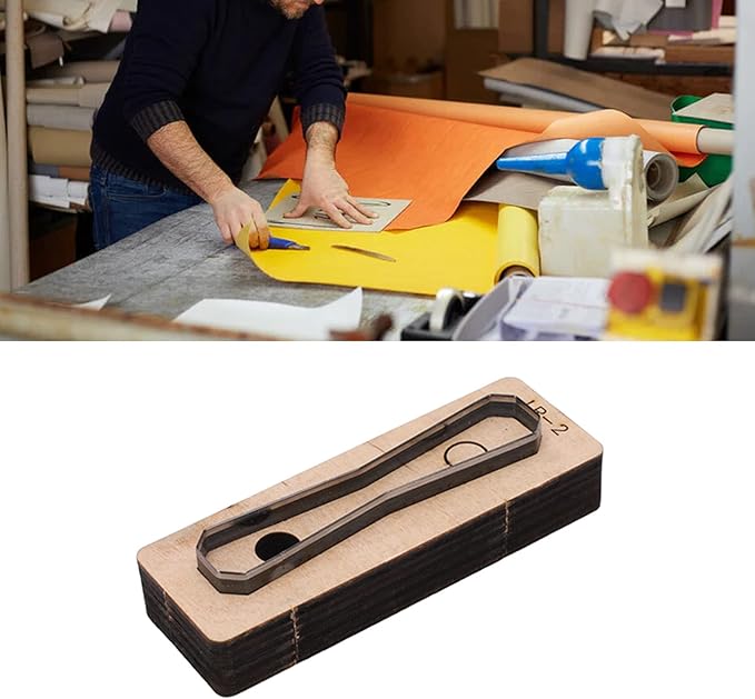 Hyuduo DIY Leather Cutting Die Tool, Alloy Steel Metal Punch Hole Cutter for Leather Crafts, Wallets, Belts, Compatible with Stamping Sets