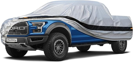 10 LayerTruck Cover Waterproof All Weather. Pickup Truck Cover Rain Snow UV Dust Protection. Length: 210-230 inches, Universal Fit for Ford F150 Chevy Silverado Dodge Ram 1500.