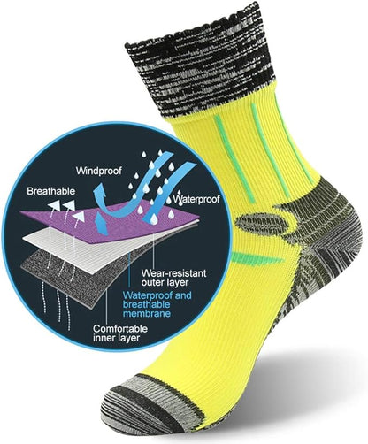 RANDY SUN Waterproof Socks, Unisex Hiking Wading Trail Running Kayaking Crew Socks