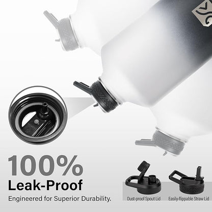 1 Gallon Insulated Water Bottle | Upgraded Thickened Stainless Steel Metal Portable Sports Large Water Jug for Gym and Hiking with Carrier Bag, Handle Strap | BPA-Free 128 oz