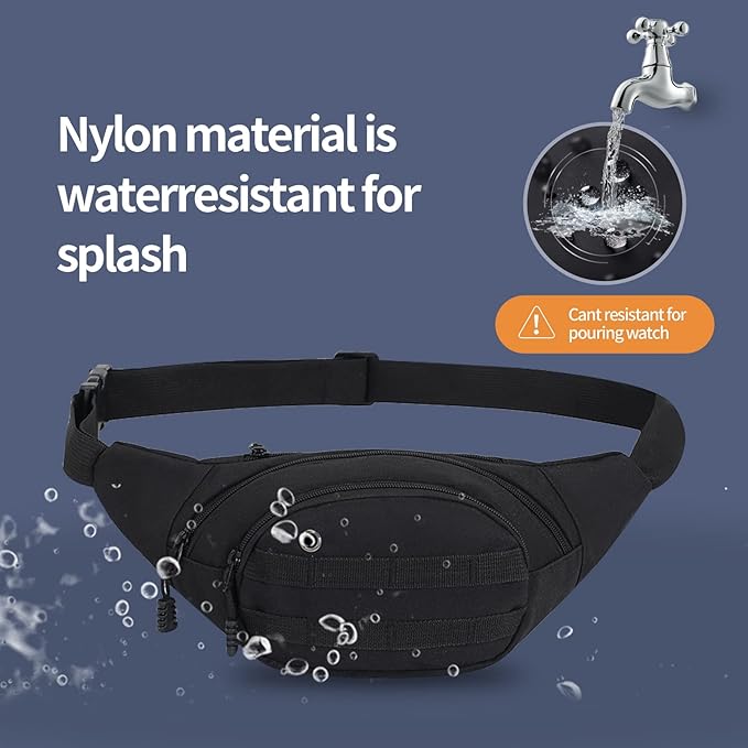 DAITET Crossbody Fanny Pack for Men&Women,Large Waist Bag & Hip Bum Bag with Adjustable Strap for Outdoors Workout Traveling Casual Running Hiking Cycling