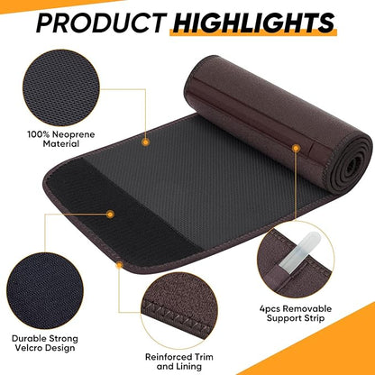 APEXUP Sweat Waist Trainer for Women and Men, Neoprene Waist Trimmer Belt Slimming Sweat Band with Removable Lumbar Support